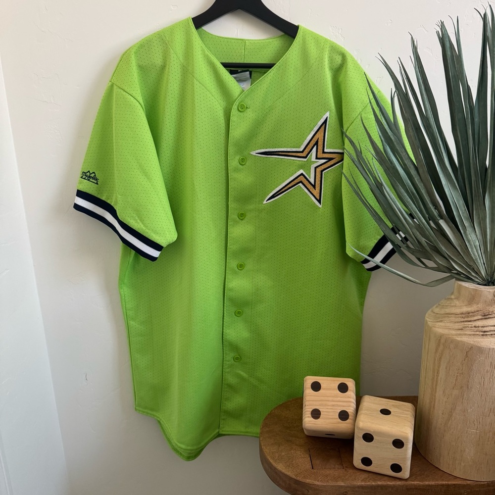 Rare Vintage MAJESTIC Houston Astros Jersey 90s Green Large